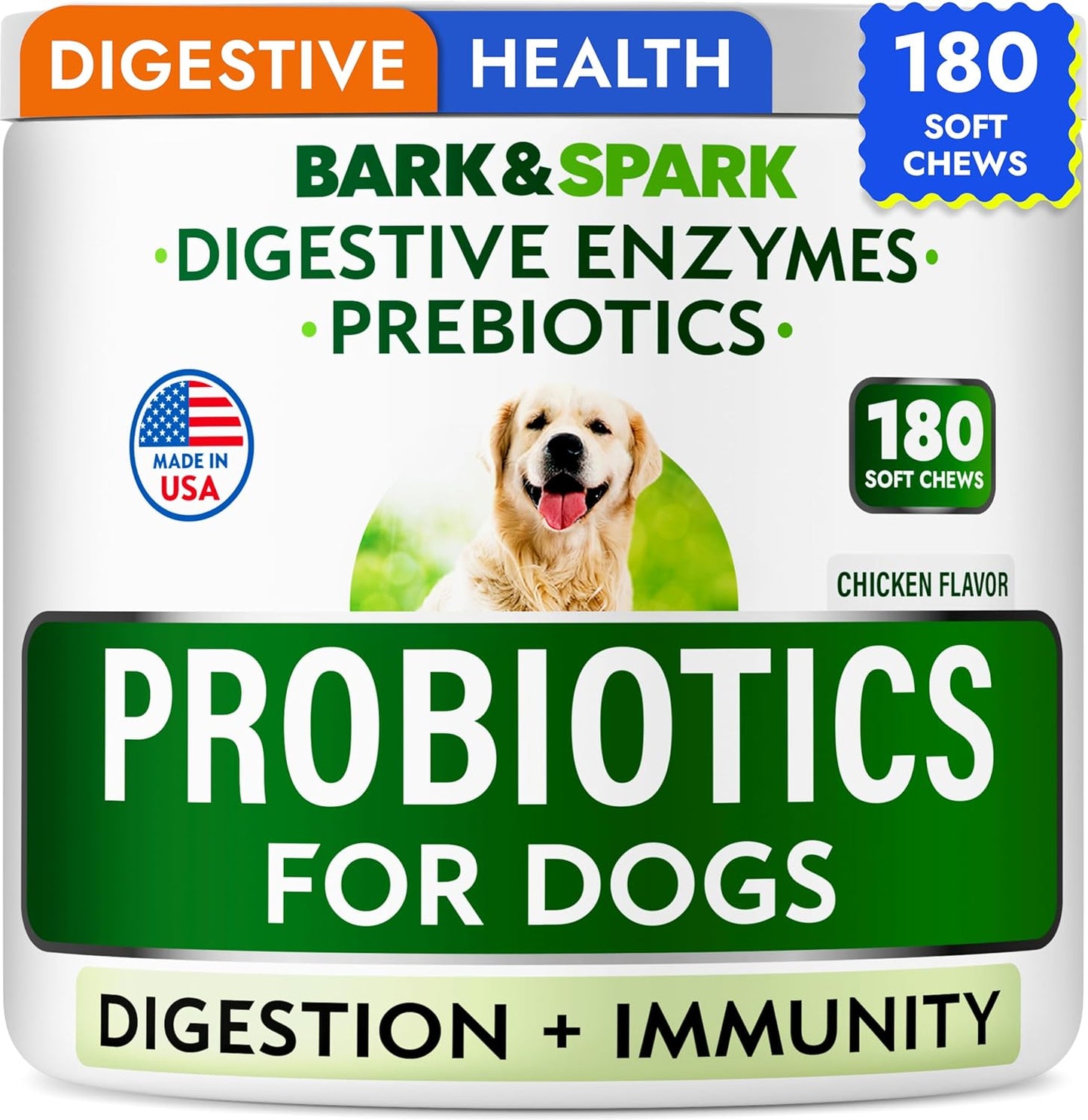 Bark&Spark Dog Probiotics for Gut Health and Itchy Skin Relief