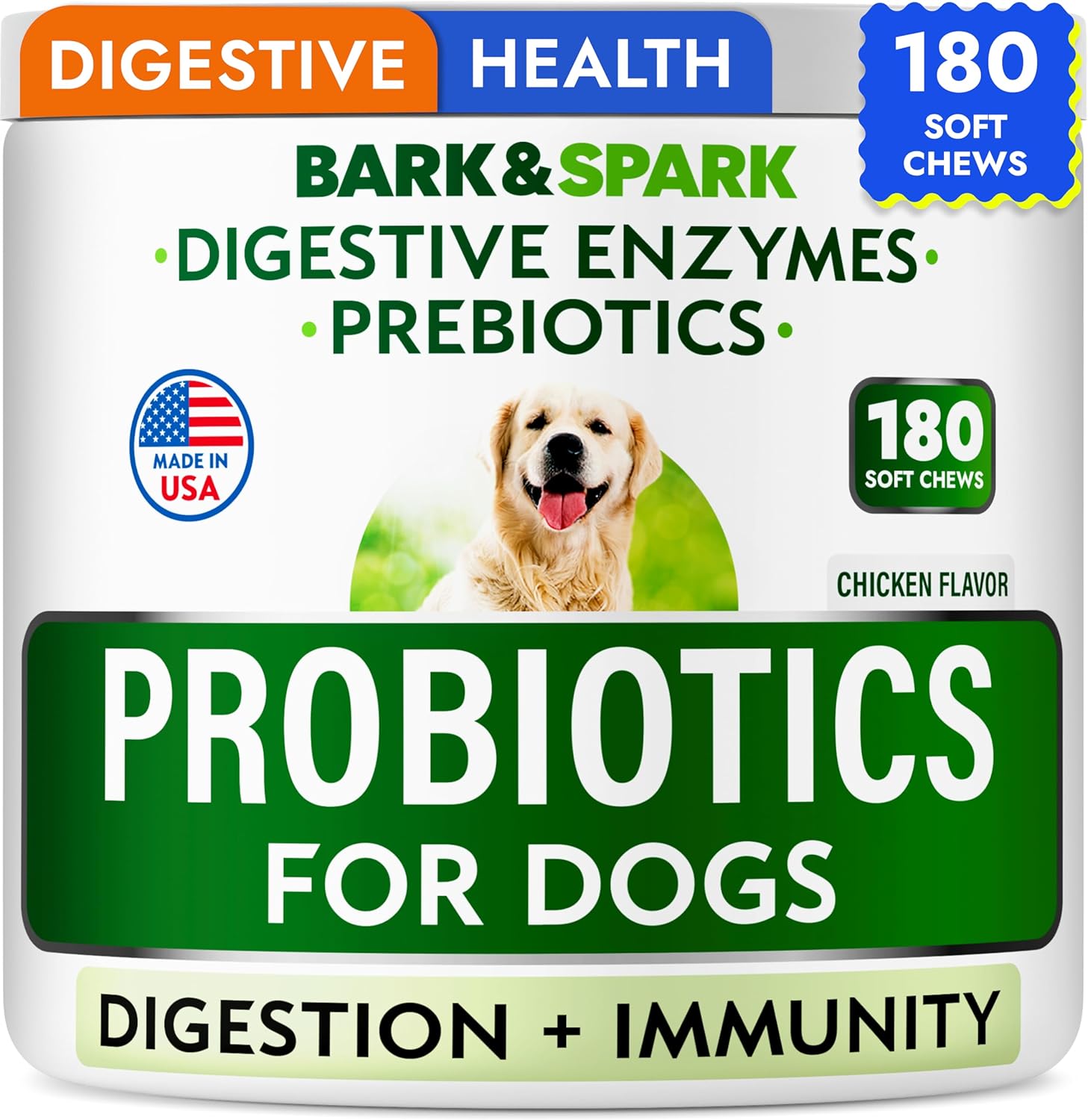 Bark&Spark Dog Probiotics for Gut Health and Itchy Skin Relief