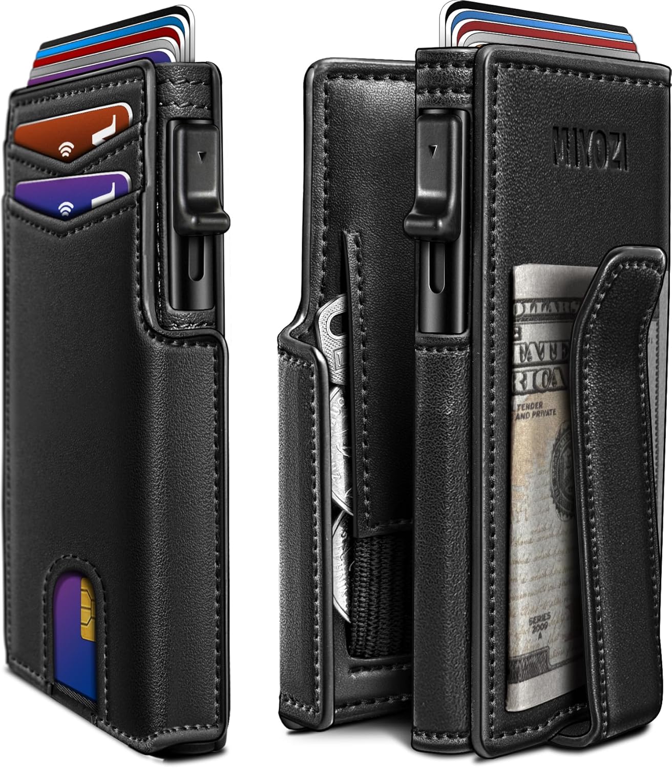 Men Wallet with Money Clip and RFID Blocking for Front Pocket