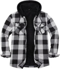 Men's Sherpa Lined Plaid Shirt Jacket with Hood - Warm Layer