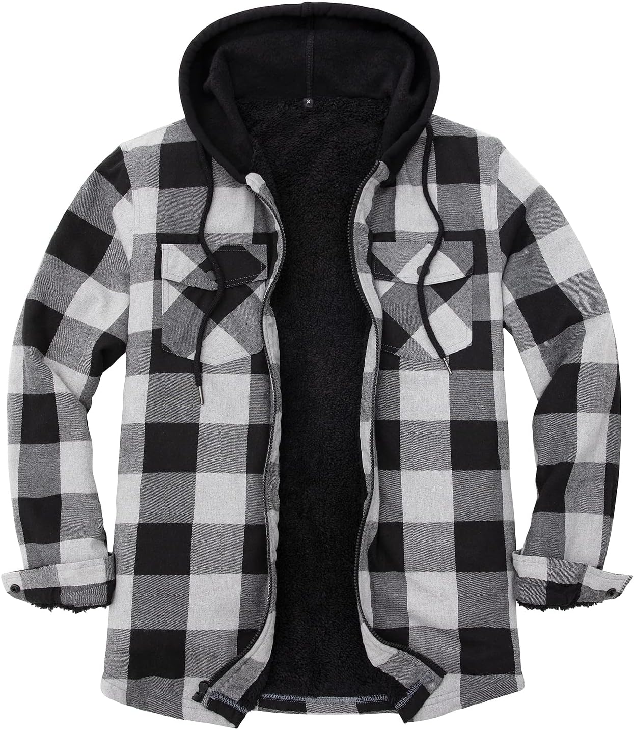 ZENTHACE Men's Sherpa Lined Flannel Shirt Jacket for Comfort