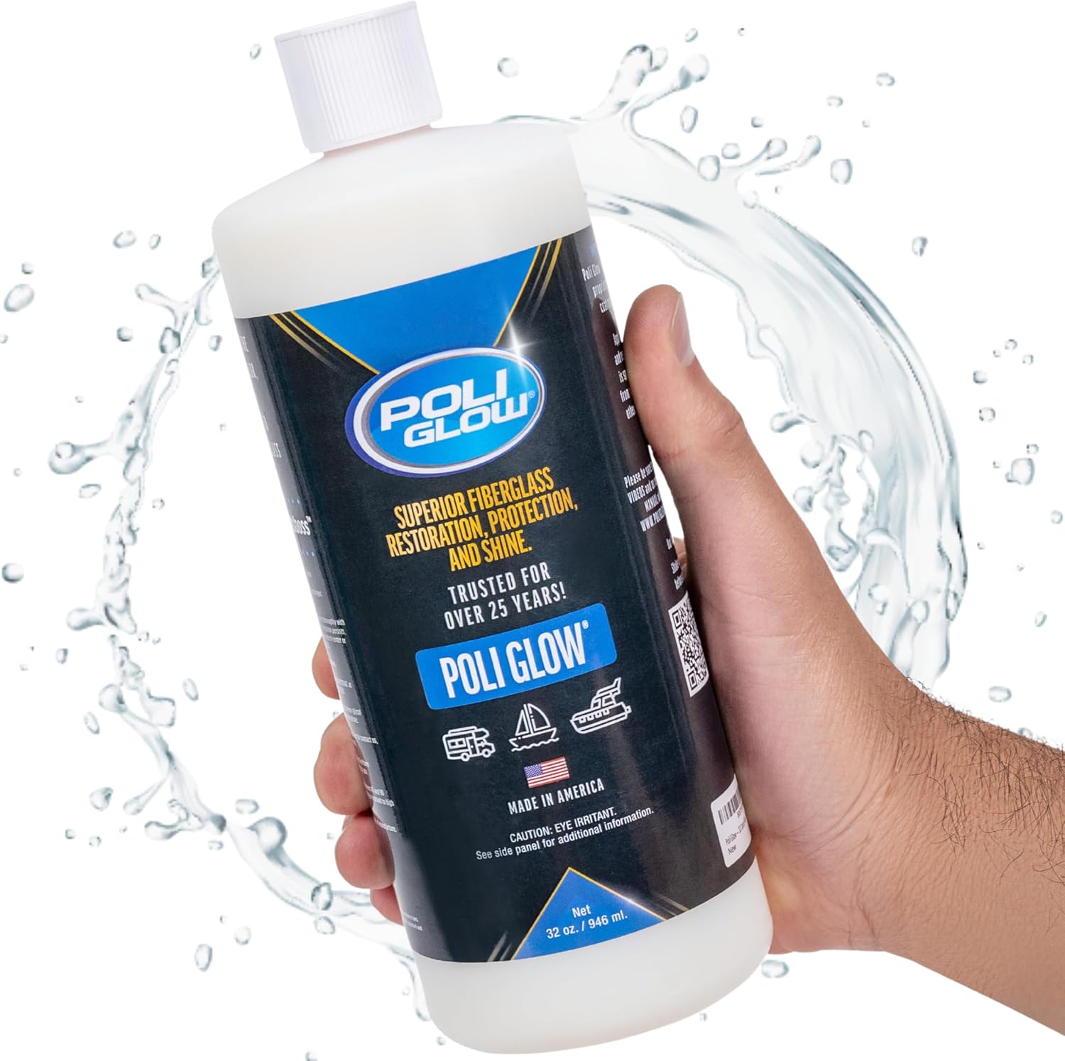 Poli Glow 32 Ounce Fiberglass Restorer for Boats and RVs