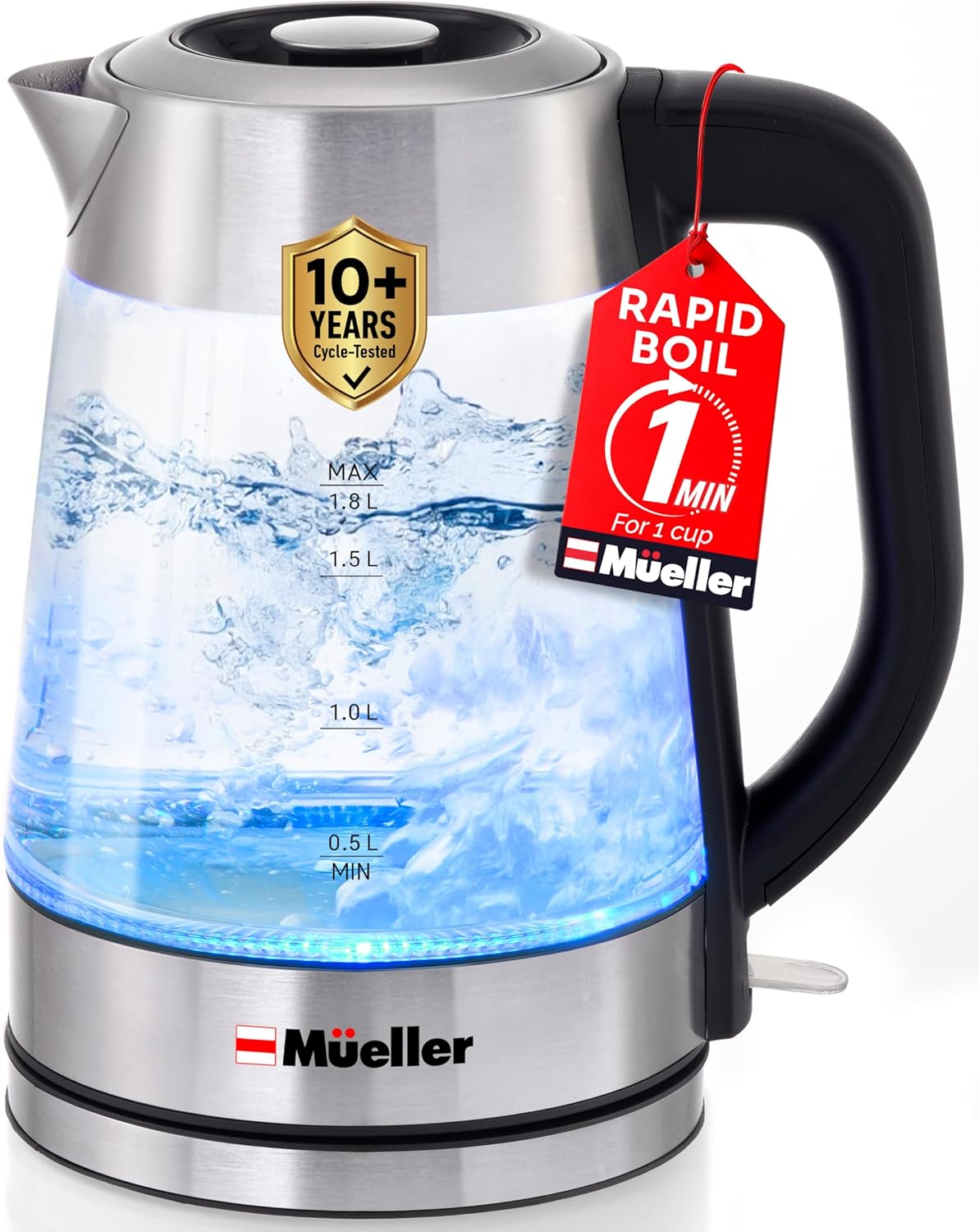 Mueller Rapid Boil Electric Kettle 1.8L for Fast Heating