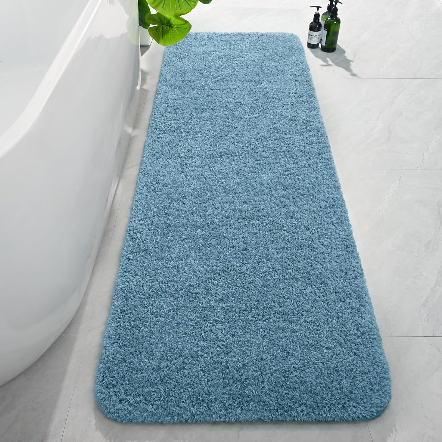 Luxury Long Bathroom Runner Rug, Soft Non Slip Bath Mat