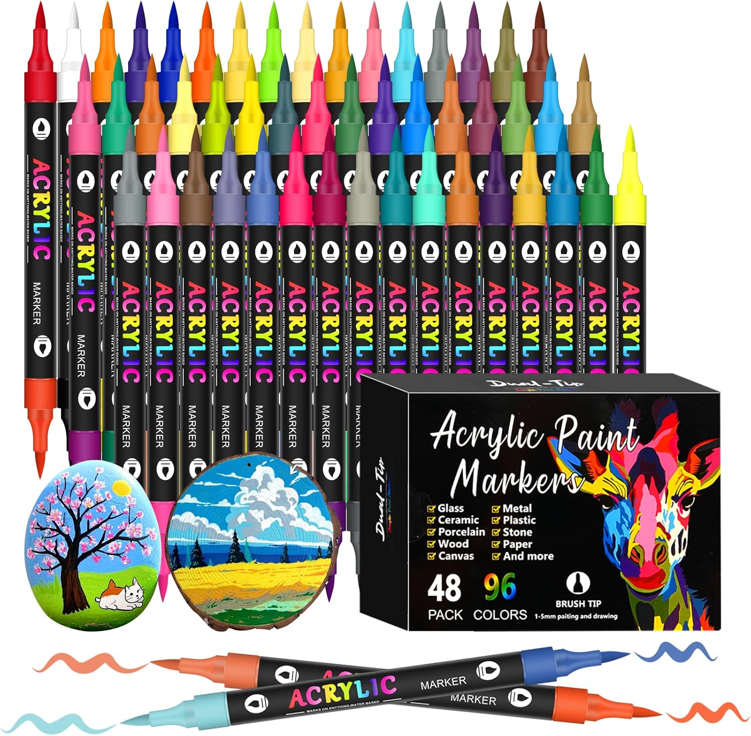 96 Colors Acrylic Paint Markers for Creative Projects and Crafts