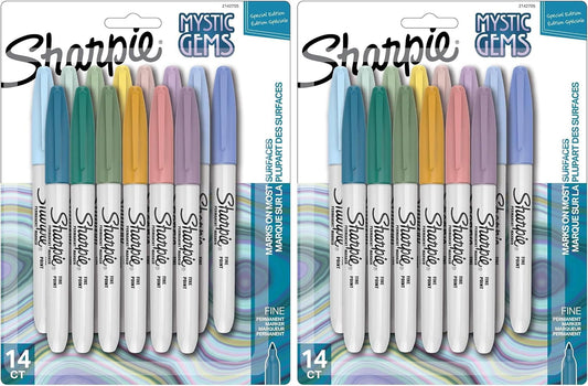 SHARPIE Permanent Markers with Mystic Gem Colors, 14 Count