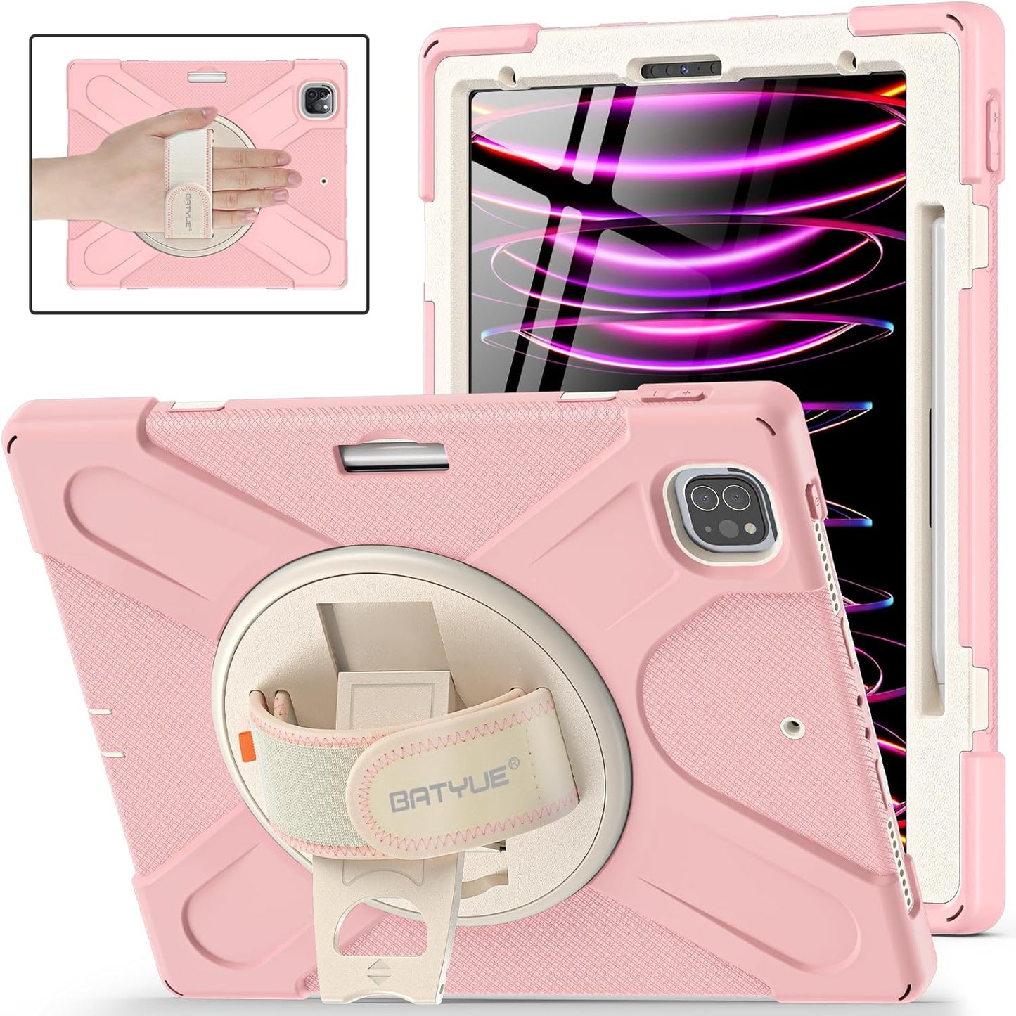 BATYUE iPad Air 5th/4th Gen Case with Kickstand and Strap