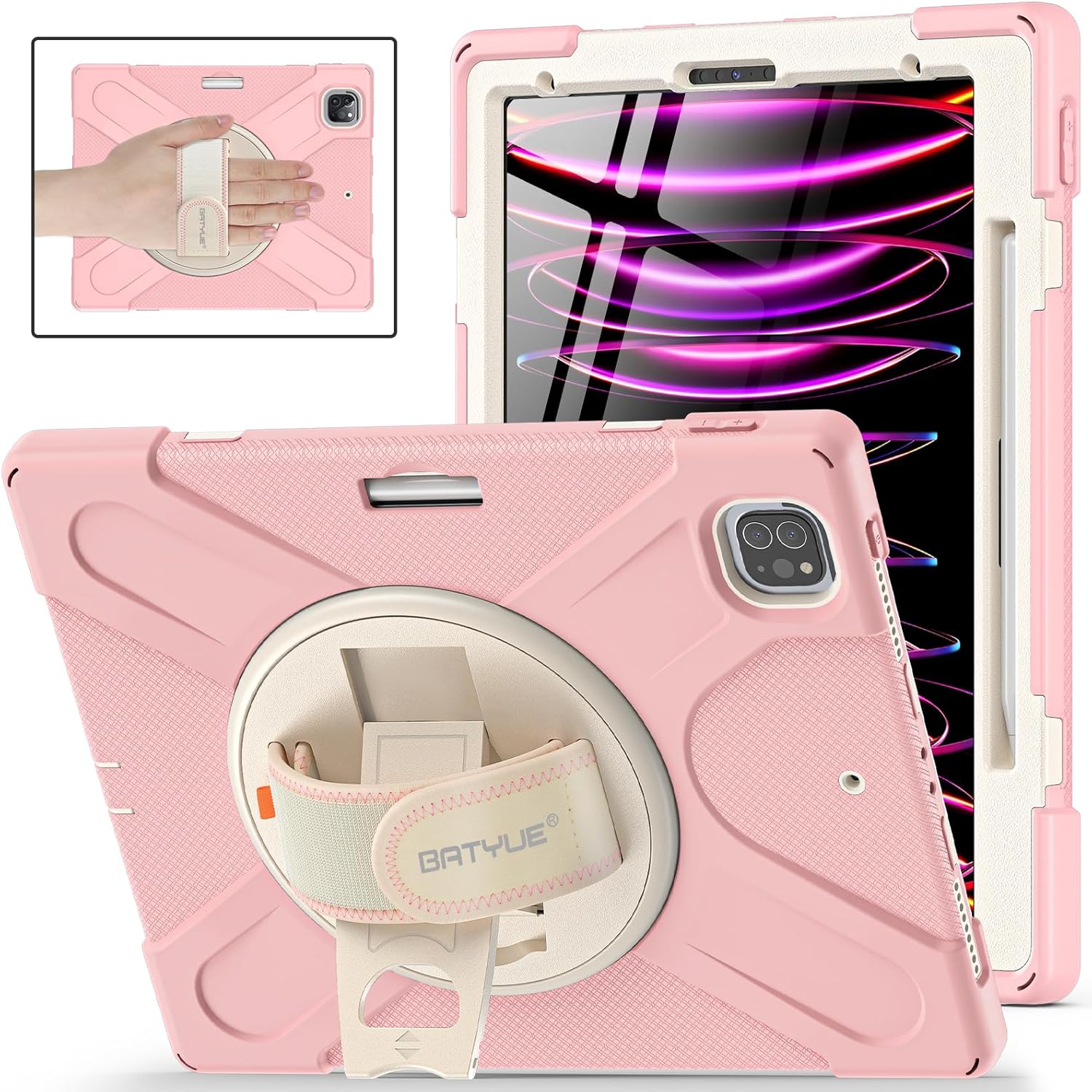 BATYUE iPad Air 5th/4th Gen Case with Kickstand and Strap