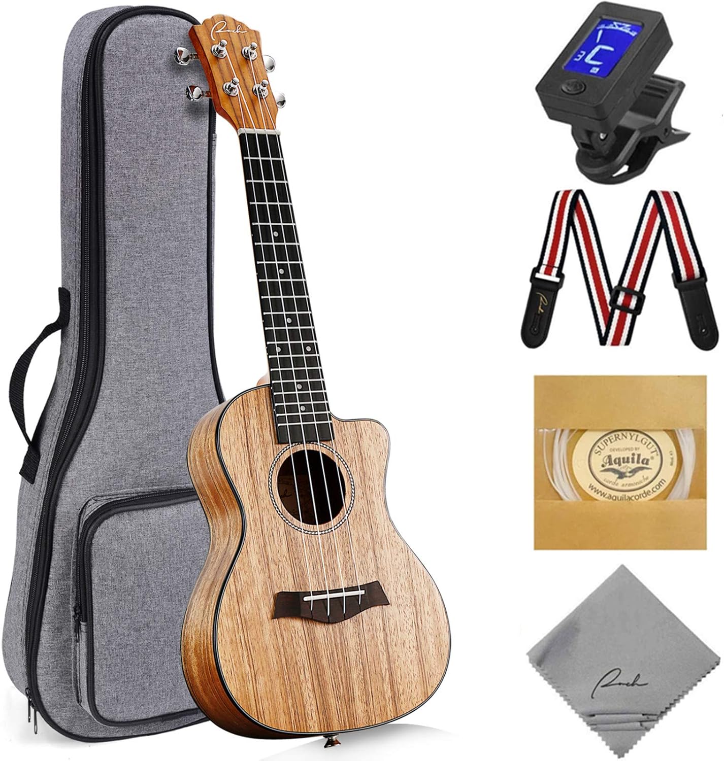 Ranch Concert Ukulele 23 inch Beginner Kit with Online Lessons