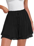 Caracilia Skorts for Women Boho Casual Beach Mini Skirts - Flowy Size