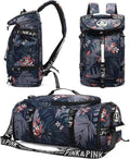 Floral gym duffel bag backpack with shoe compartment - Lightweight