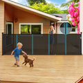 160 in Retractable Baby Gates Extra Wide 42 in Tall - Reinforced Mesh