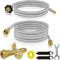 Extend A Stay RV Propane Kit 4-Port Brass Tee Adapter - Safer