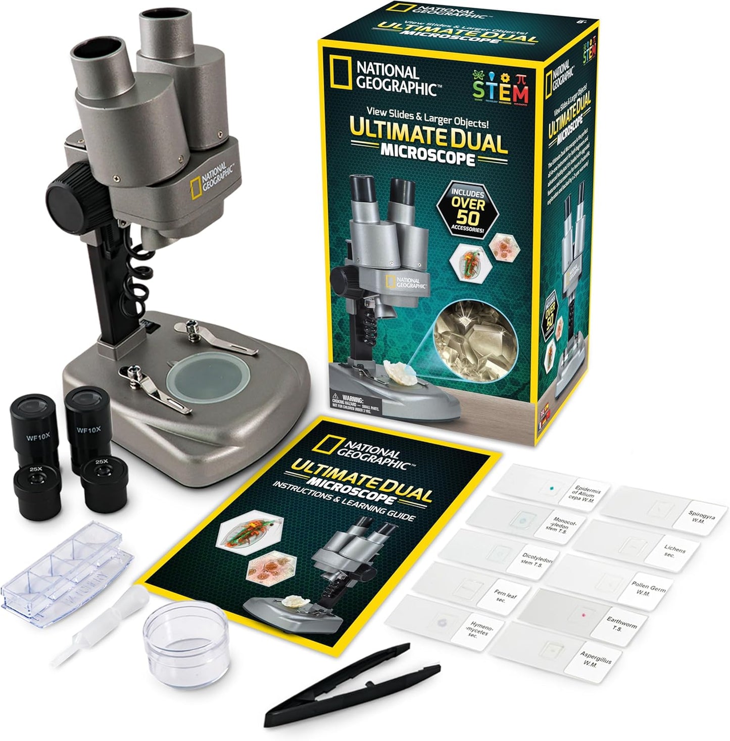 Ultimate Kids Microscope Kit - 20 Slides, Fun Science Experiments