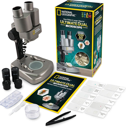 Ultimate Kids Microscope Kit - 20 Slides, Fun Science Experiments