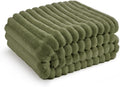 Bedsure GentleSoft Cypress Twin XL Blanket - Cozy Striped Fleece Throw