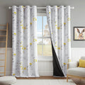 Floral 100% Blackout Curtains 52x84 in 2 Panels - Room Darkening