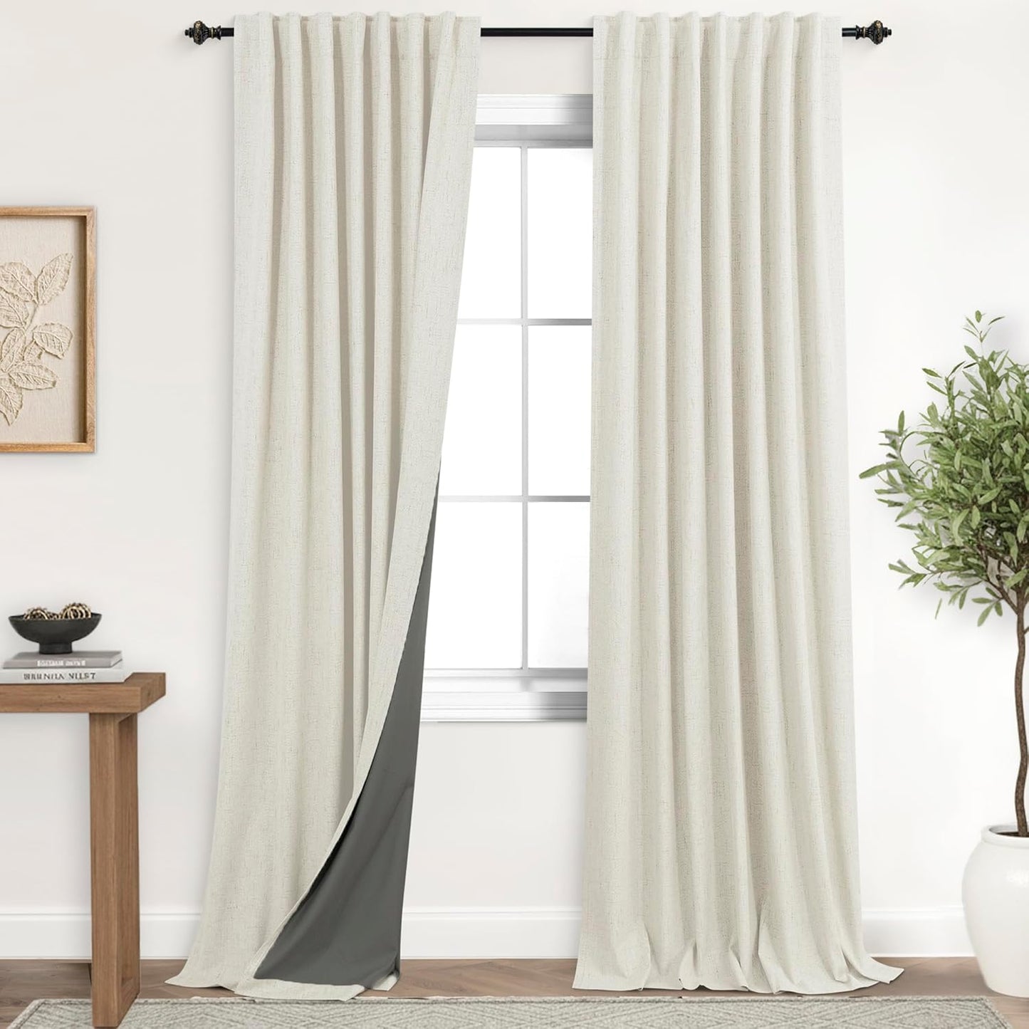 KOUFALL 100 Inch Blackout Curtains for Bedroom Living Room