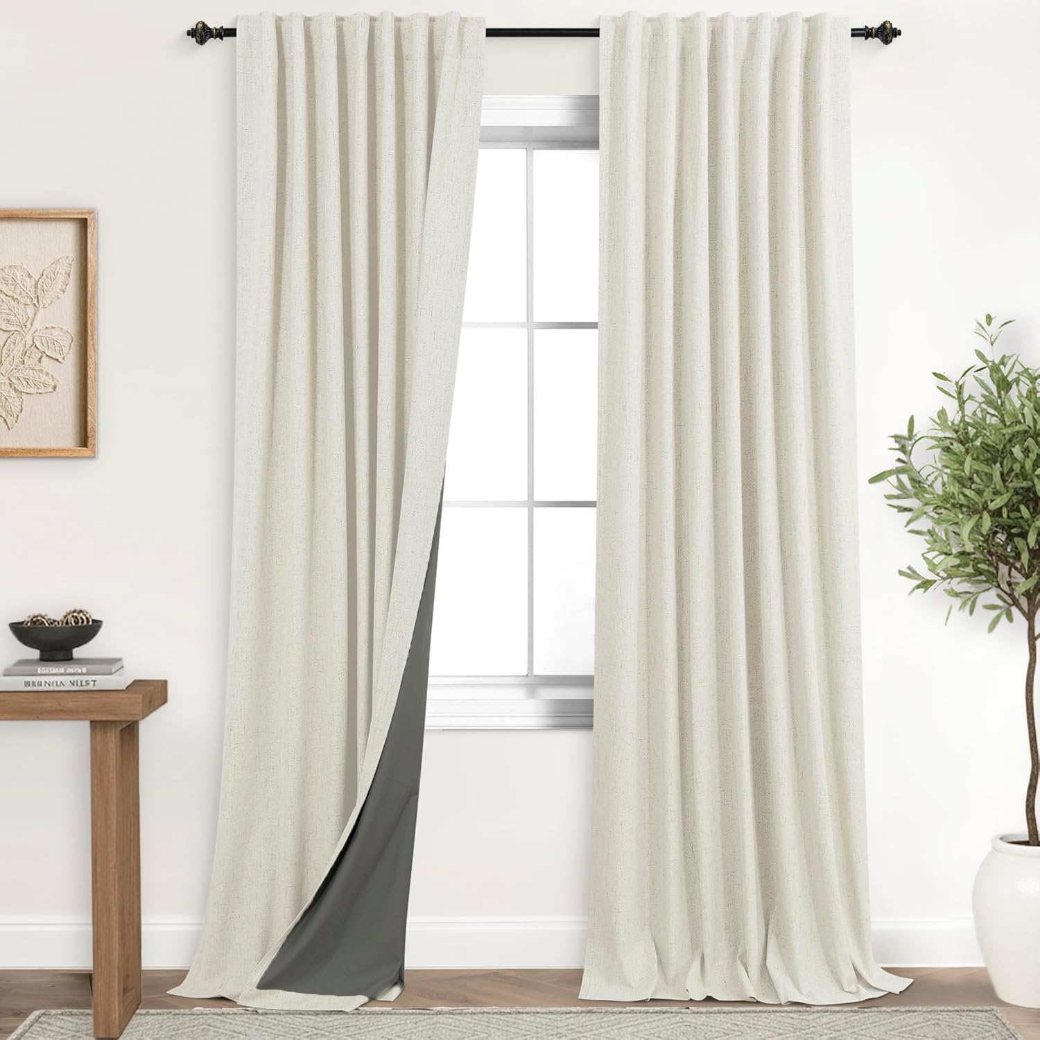 KOUFALL 100 Inch Blackout Curtains for Bedroom Living Room