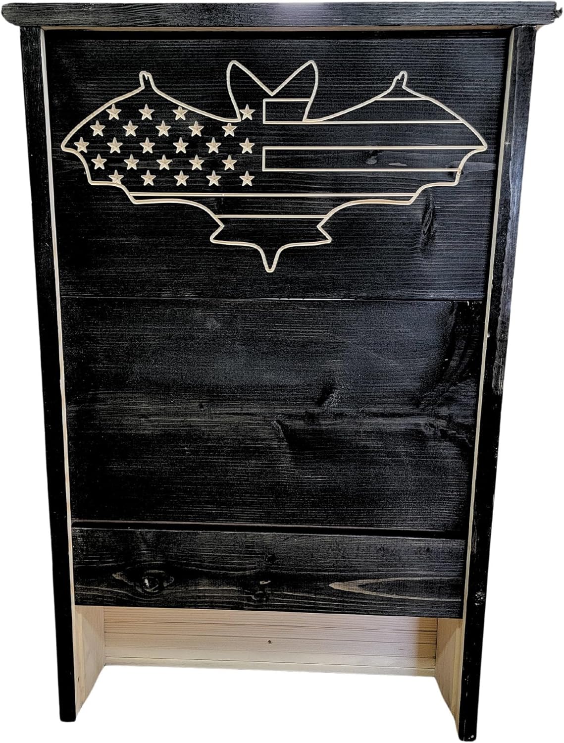 XL Black Stained Pine Bat House - 3 Chamber Outdoor Shelter