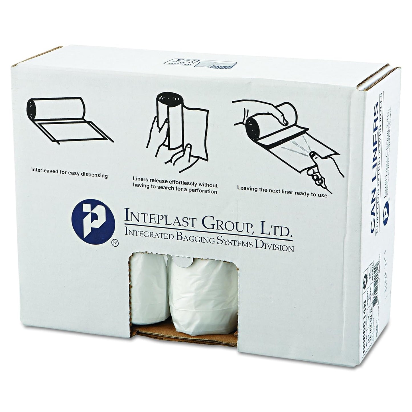 Inteplast 60 Gallon HDPE Trash Can Liner for Waste Management