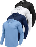 PINSPARK Long Sleeve Polo Shirts for Men - Moisture Wicking Comfort