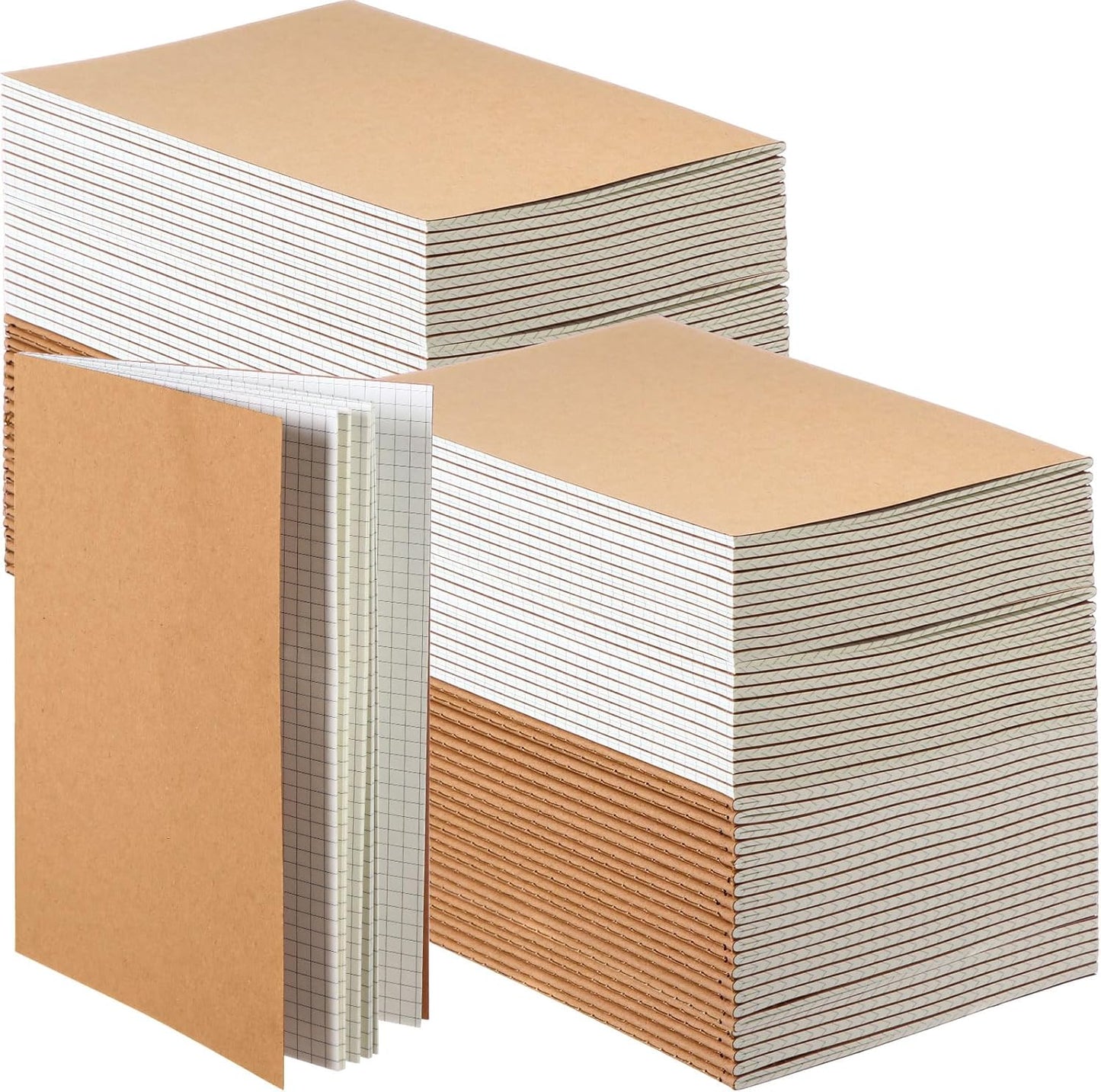 100 Pcs Kraft Notebook Journals for Writing and Sketching