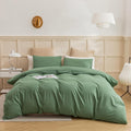 ECOCOTT Sage Green Duvet Cover Full Size - Ultra Soft Washed Cotton