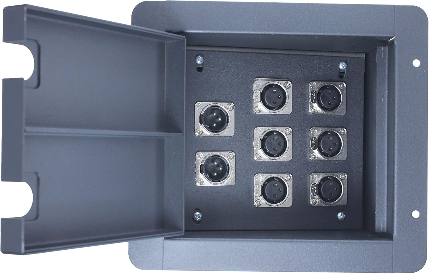 Pro Audio Recessed Stage Floor Pocket Box with XLR Connections