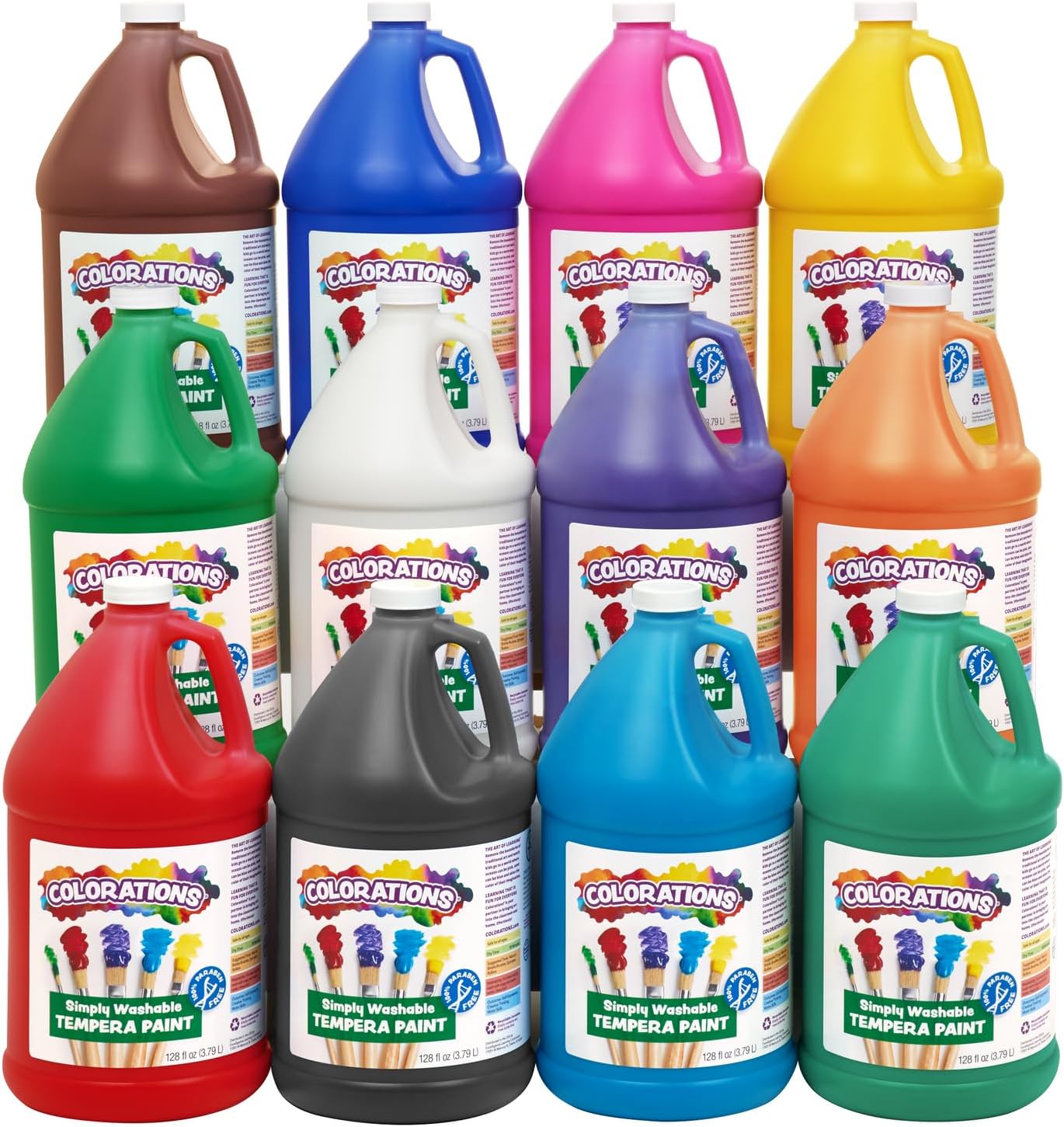 Vibrant Washable Tempera Paint Set for Kids - 12 Colors
