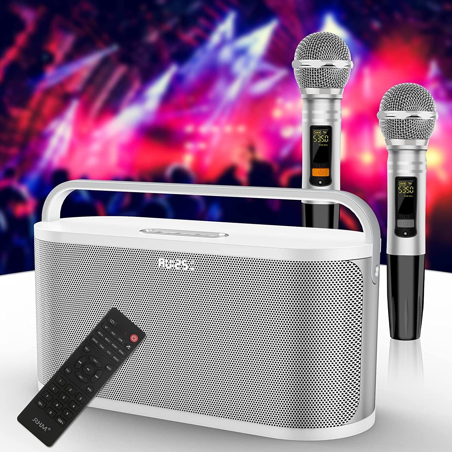 RHM K888 Karaoke Machine: Powerful Sound, Wireless Mics