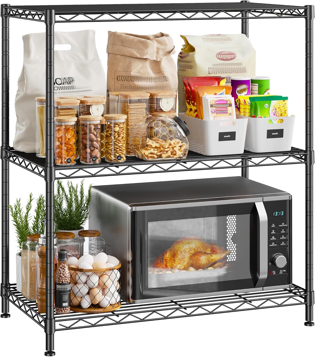 Adjustable Wire Shelving Unit for Kitchen and Laundry Room