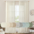 LAMIT 108 inch Linen Curtains for Living Room, Light Filtering