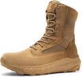 NORTIV 8 Men's 8in Tactical Military Work Boots - Side Zipper Comfort