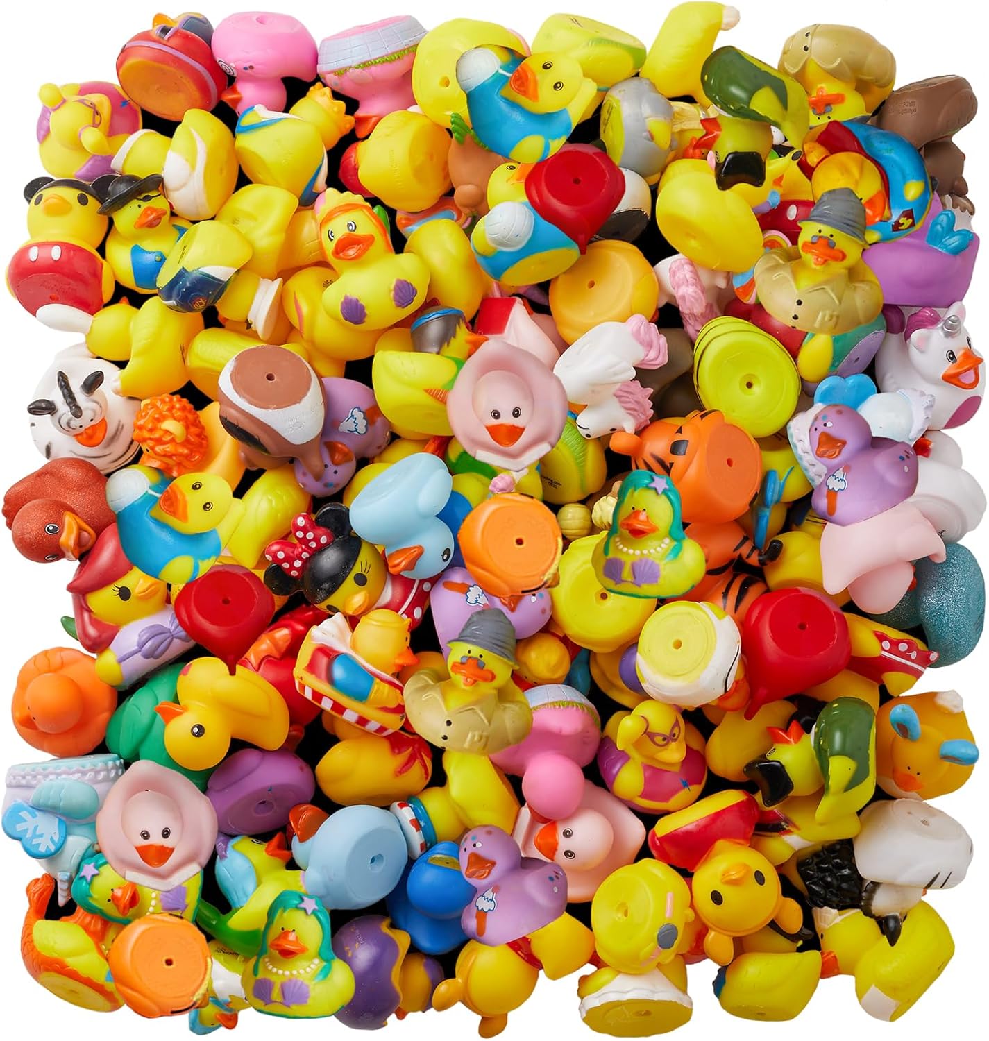 100 Pack Rubber Duck for Kids - Unique Bath Toy Assortment
