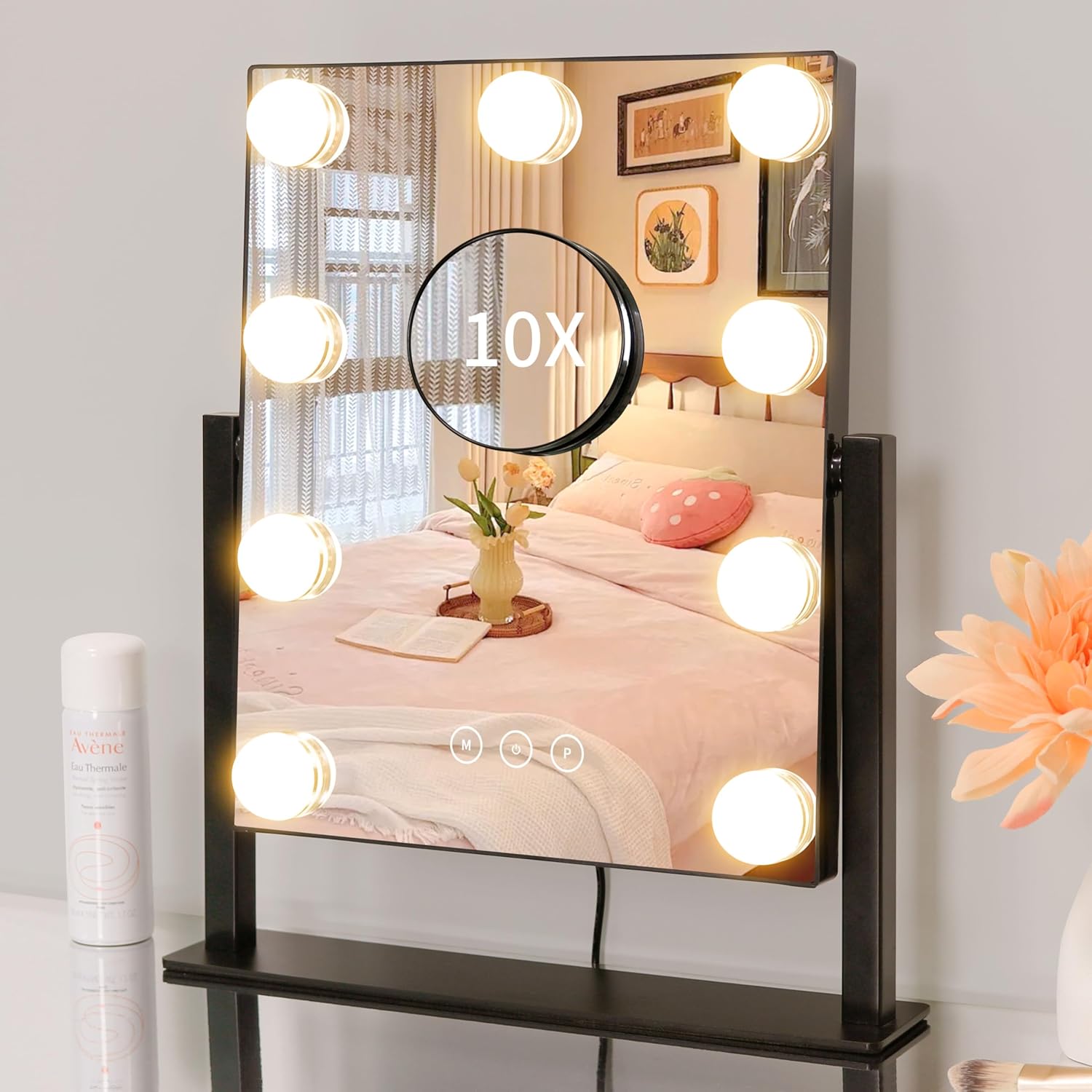 Kotdning Lighted Vanity Mirror with 9 Dimmable Bulbs