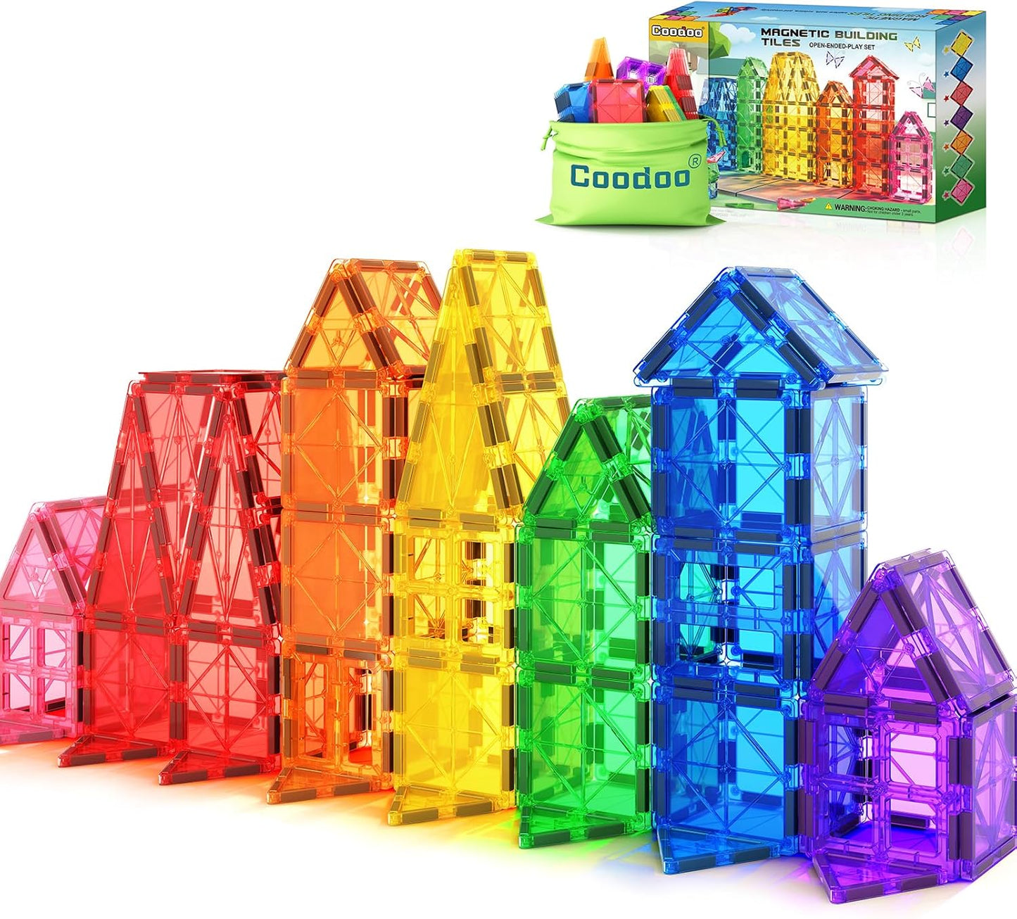 Coodoo Magnetic Tiles: Fun Learning Playset for Kids