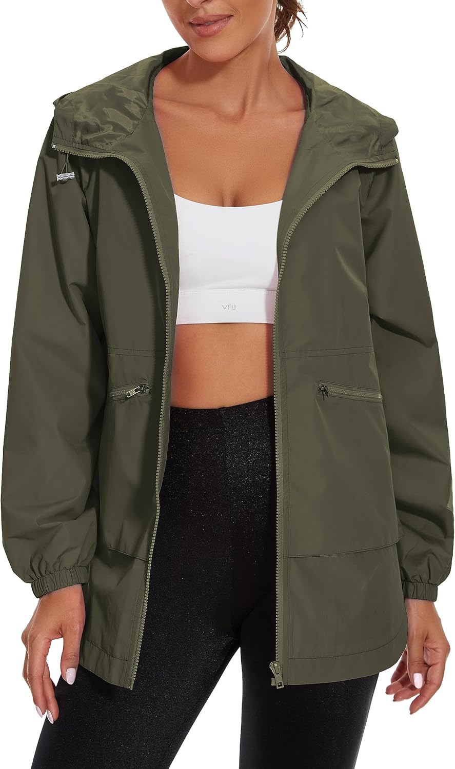PESION Womens Waterproof Raincoat Lightweight Windbreaker Jacket
