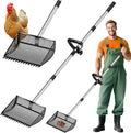 12 Inch Chicken Poop Scooper & Rake 2-in-1 for Easy Cleanup