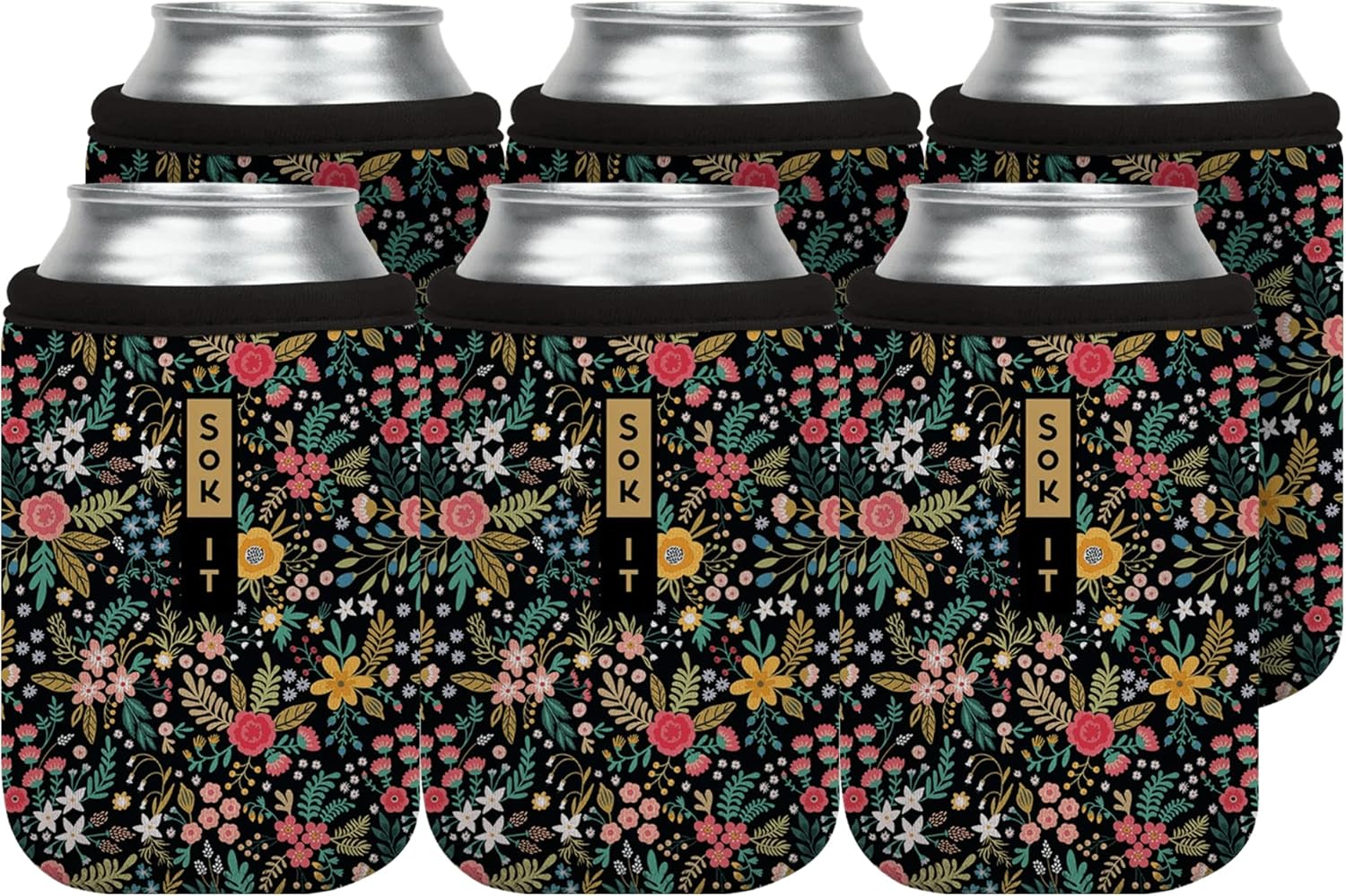 Sok It CanSok 6 Pack Insulated Neoprene Sleeves for Drinks