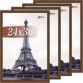 VCK 24x36 Poster Frame Set of 4 - Brown Wood Gallery Frames
