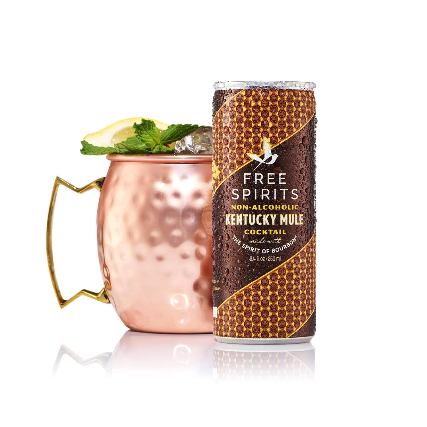Non-Alcoholic Kentucky Mule Mocktail - Low Sugar, Real Fruit Juice - 8.4 fl oz (12 Pack)