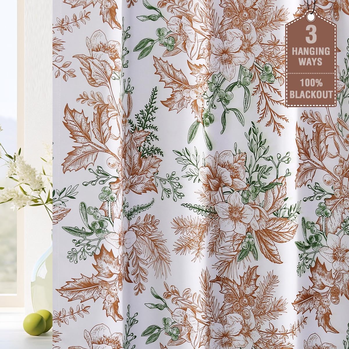 H.VERSAILTEX 100% Blackout Vintage Floral Curtains for Home