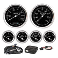 6 Gauge Cluster Kit Vintage Black Dial GPS Speedometer & Tachometer