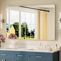 Brushed Nickel Mirror 48 x 30 Metal Framed Bathroom Mirror - Modern