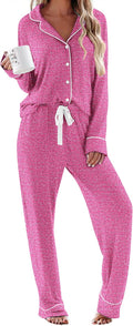 Ekouaer Women's Pajamas Long Sleeve Set - Cozy Lightweight Sleepwear
