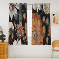 Black Boho Floral 100% Blackout Curtains for Stylish Homes