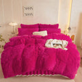 Fluffy Hot Pink Comforter Cover Twin Set - Plush Faux Fur Twin Bedding