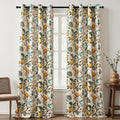 Topfinel Floral Curtains 90 Inches Long with Hummingbird Design