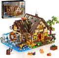 Wood Cabin Mini Building Set with Lights - Detailed 2570 Piece Model